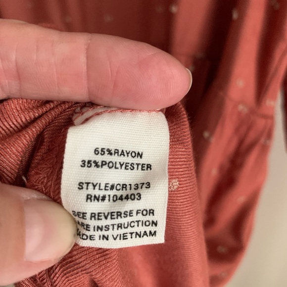 Peach Swiss dot babydoll dress with tie - Picture 4 of 5